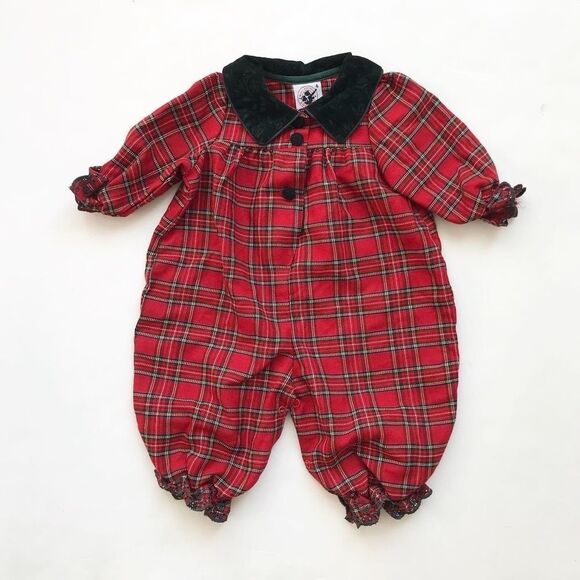 Vintage Good Lad of Philadelphia plaid  jumpsuit EUC 6-9 months - Picture 1 of 7